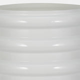 Glass, 14"h, Scallop Vase, White