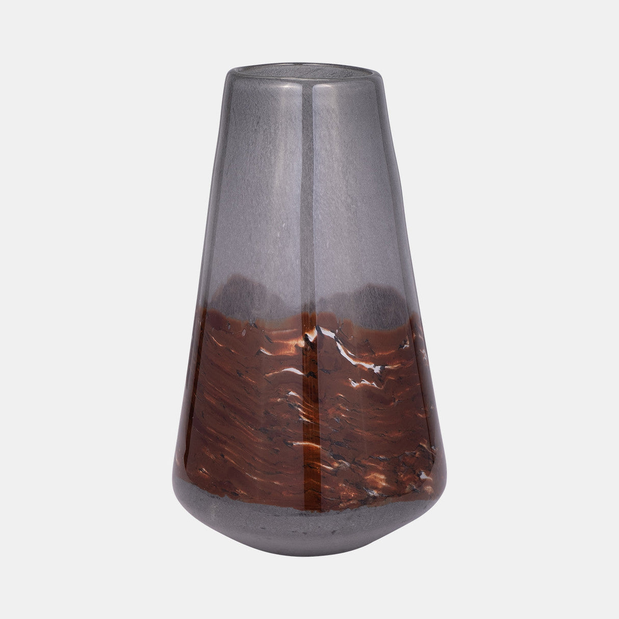 Glass, 14" Vase Grey/brown