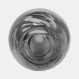 Glass, 15"h Swirl Vase, Black