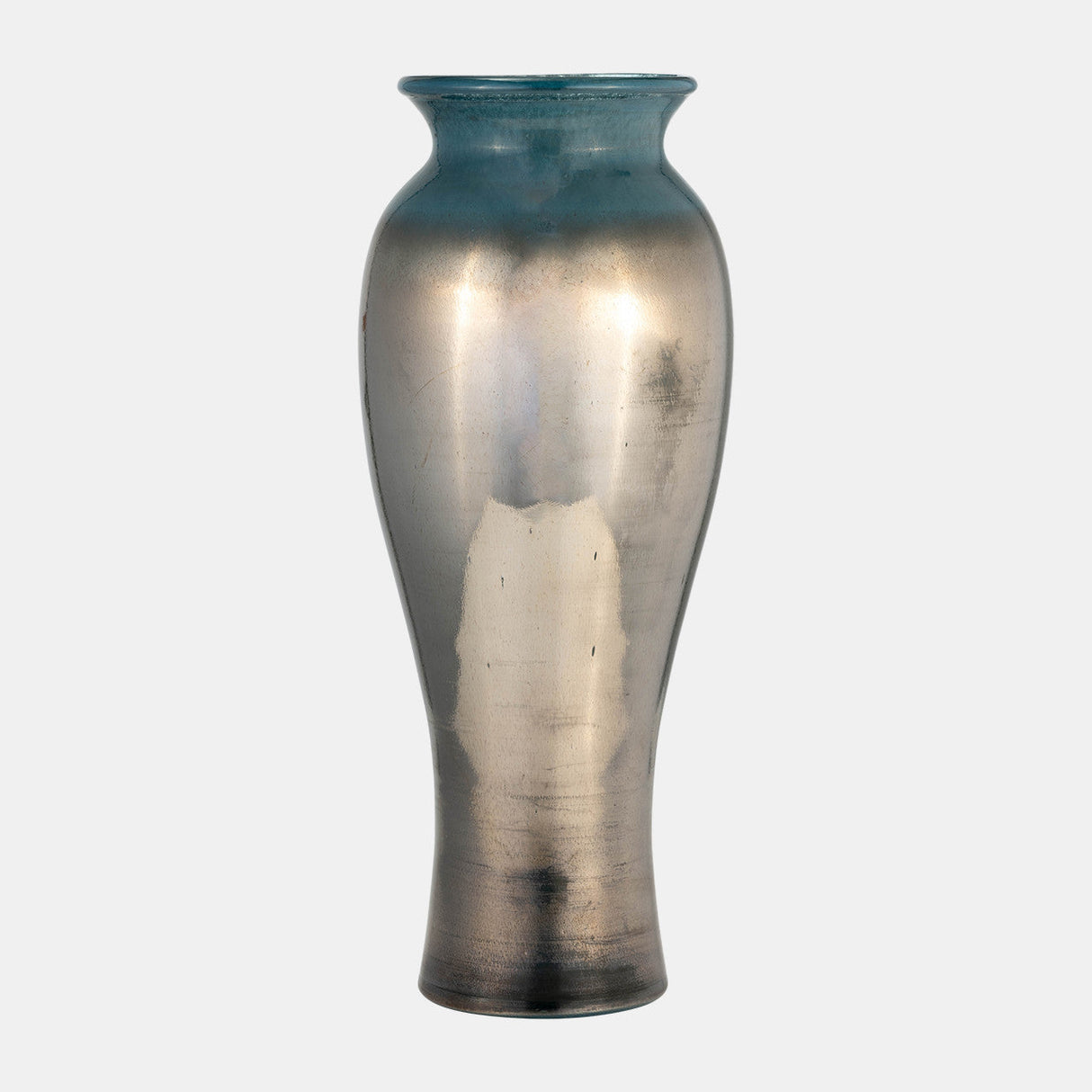 Glass, 16"h Olpe Vase, Teal