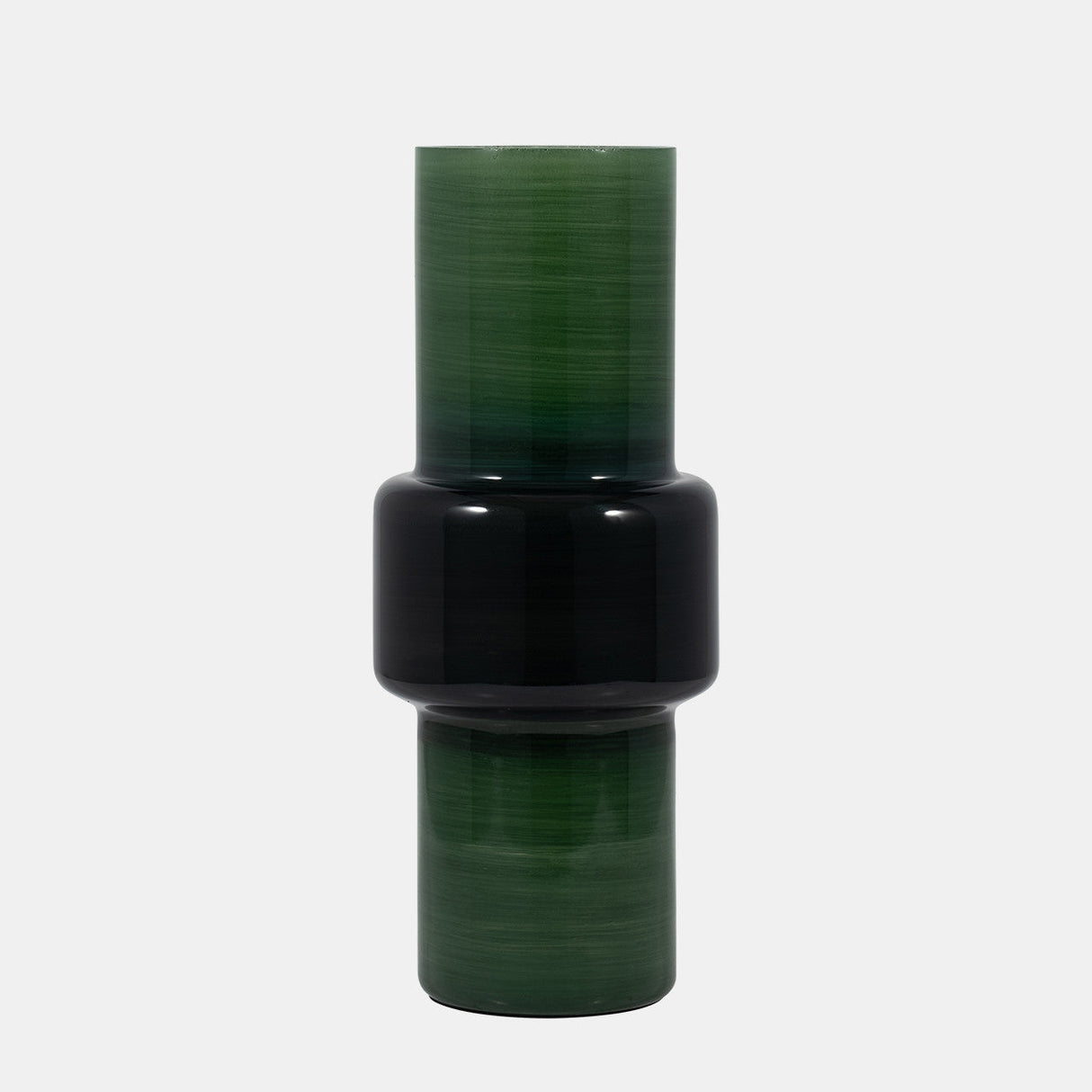 Glass, 16" Modern Cylinder Vase, Green