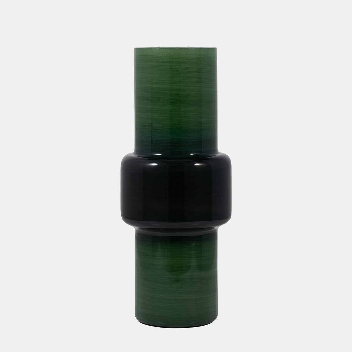 Glass, 16" Modern Cylinder Vase, Green