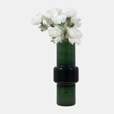 Glass, 16" Modern Cylinder Vase, Green