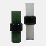 Glass, 16" Modern Cylinder Vase, Green