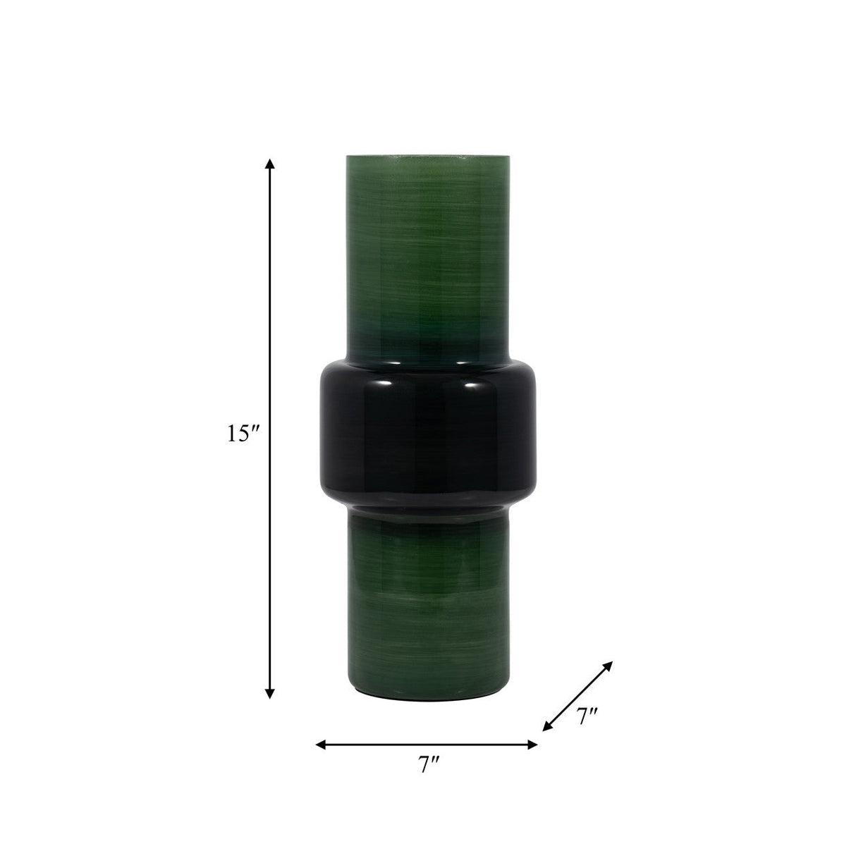 Glass, 16" Modern Cylinder Vase, Green