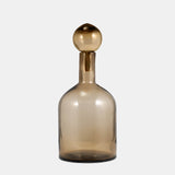 Glass, 17" Bottle W/ Stopper Taupe