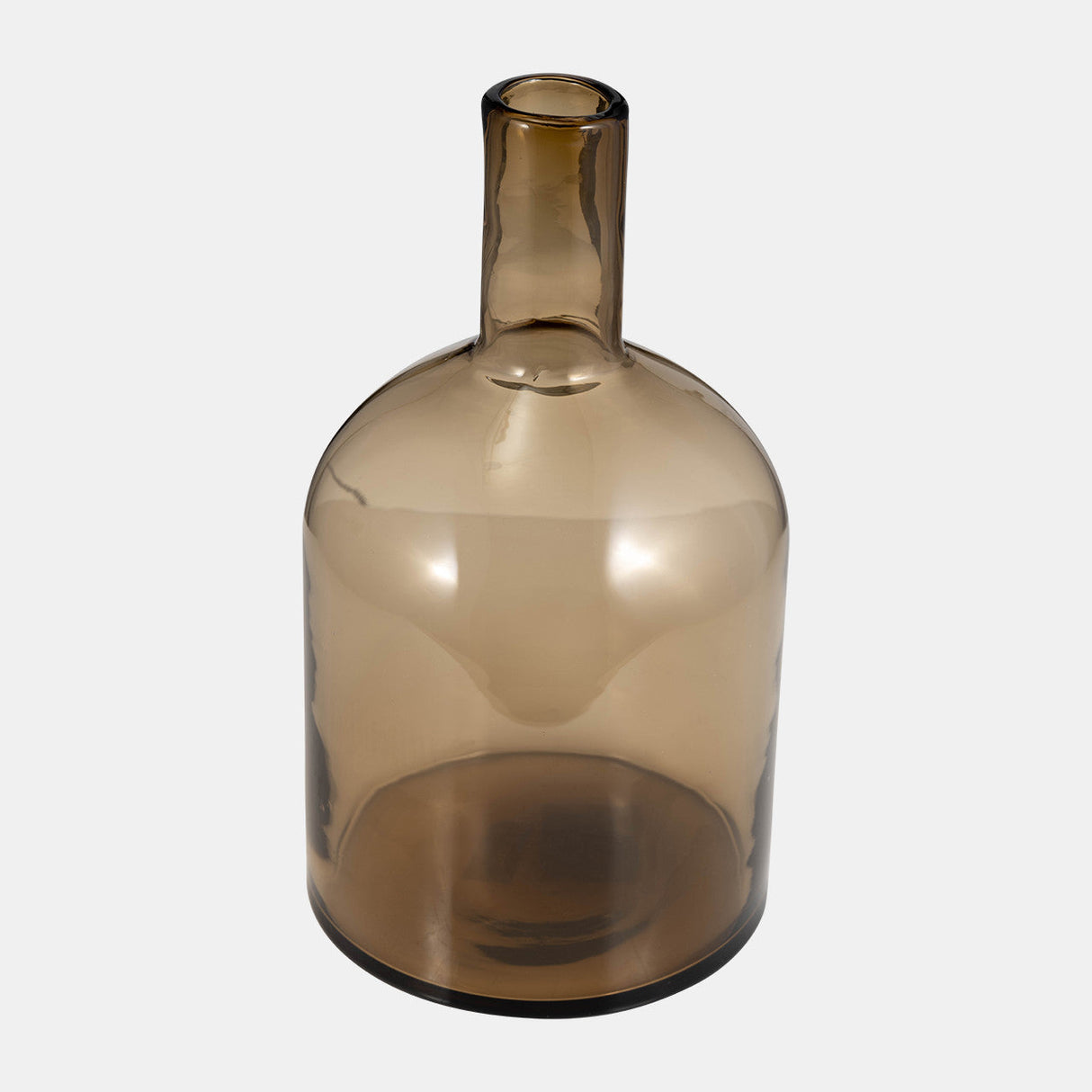 Glass, 17" Bottle W/ Stopper Taupe