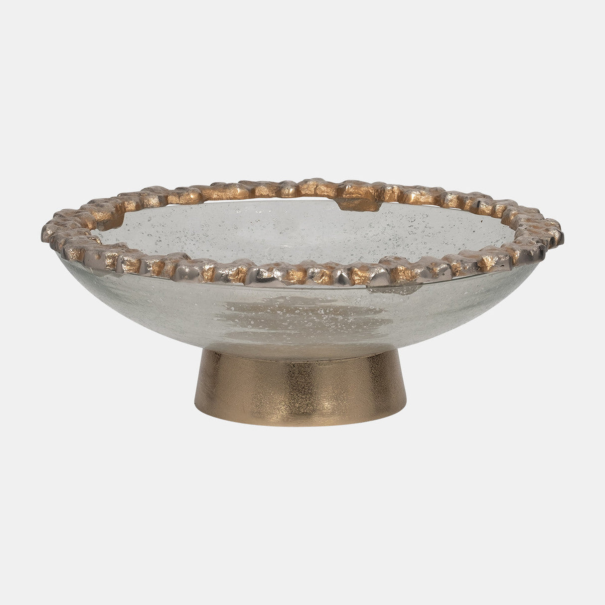 Glass,17",bowl W/rocky Ring,champagne