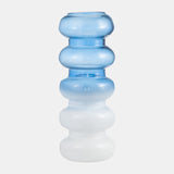 Glass, 17"h Accordion Vase, Blue