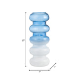 Glass, 17"h Accordion Vase, Blue