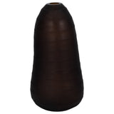 Glass, 17" Ridged Vase, Smokey Brown