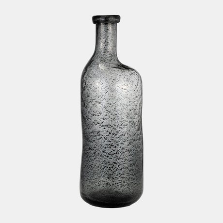Glass, 17h" Irregular Shape Vase, Smoke