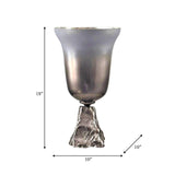 Glass, 18" 2-tone Chalice Vase, Metallic Kd