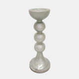 Glass,18"h,bubbly Candle Holder,white