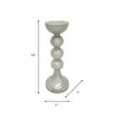 Glass,18"h,bubbly Candle Holder,white