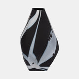 Glass, 19" Abstract Contemporary Vase, Black