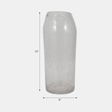 Glass, 19" Floor Vase Bubble Clear