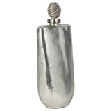 Glass, 19" Metallic Bottle Orb Topper, Silver