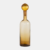 Glass, 20" Bottle W/ Stopper Amber