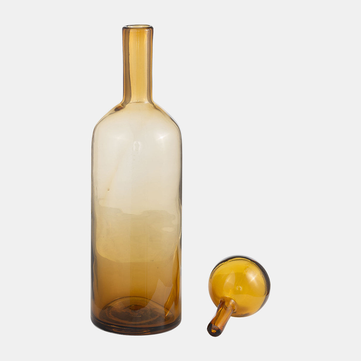 Glass, 20" Bottle W/ Stopper Amber