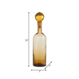 Glass, 20" Bottle W/ Stopper Amber