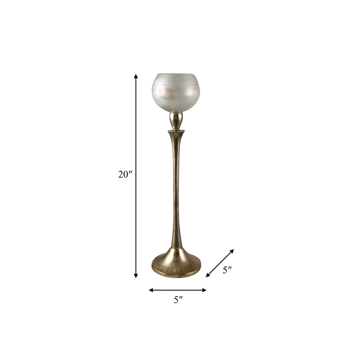 Glass 20" Goblet Votive Holder, Opal