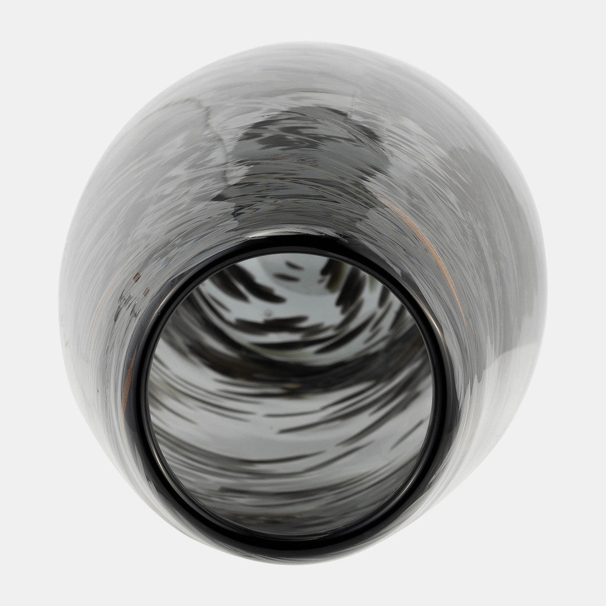 Glass, 20"h Swirl Vase, Black