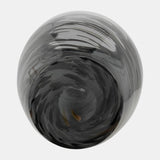 Glass, 20"h Swirl Vase, Black