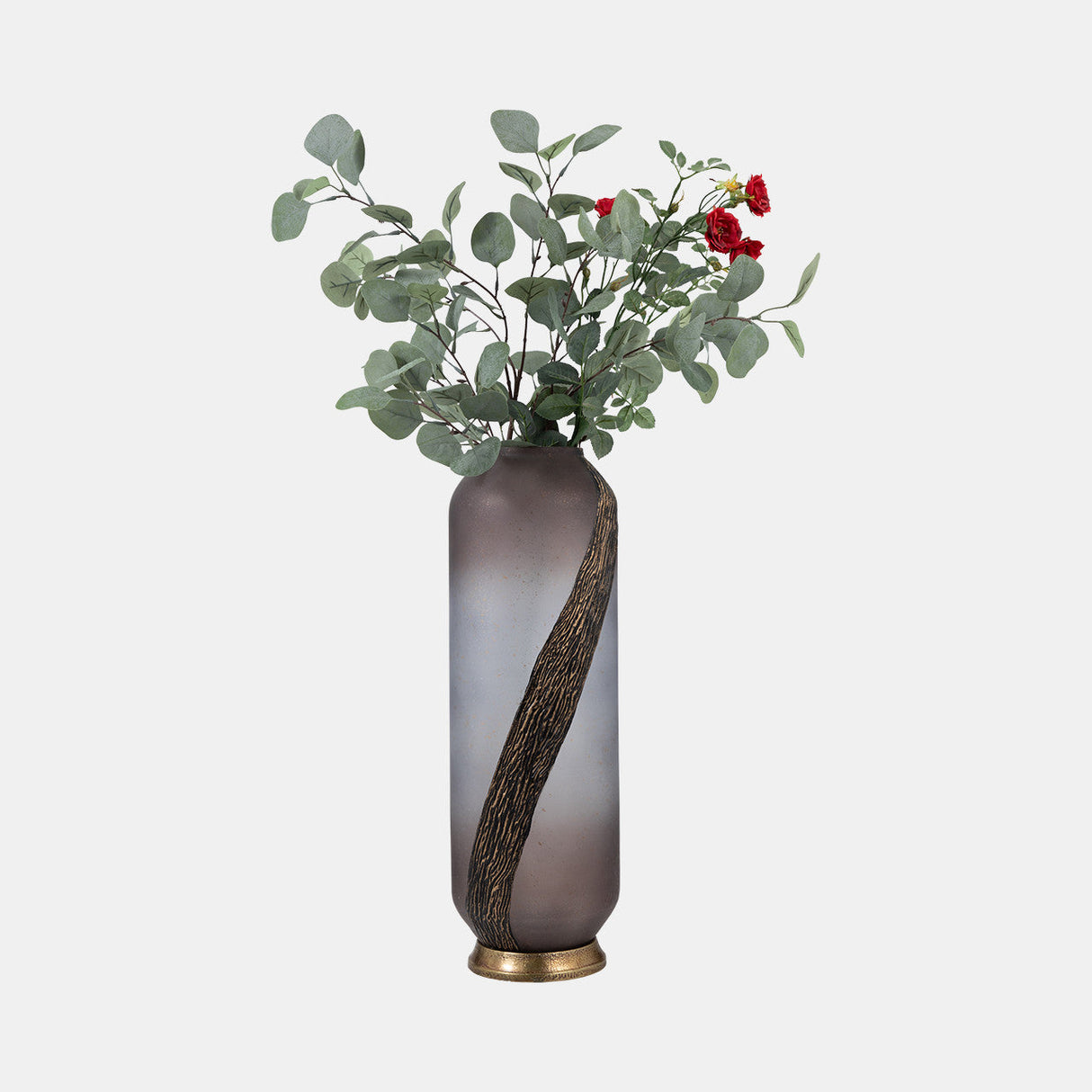 Glass, 20" Metallic Detail Vase, Blush