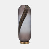 Glass, 20" Metallic Detail Vase, Blush