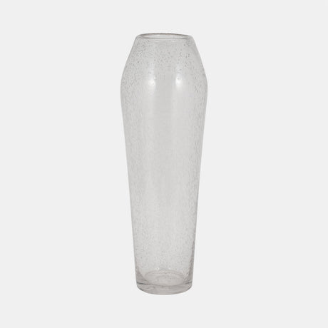 Glass, 23" Floor Vase Bubble Clear