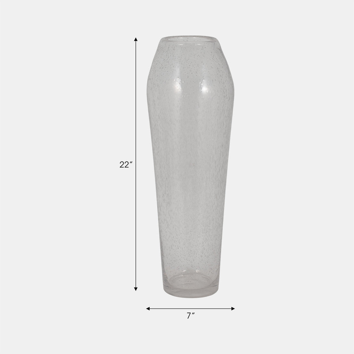 Glass, 23" Floor Vase Bubble Clear