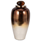 Glass, 23" Temple Vase W/ Resin Topper, Copper