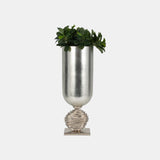 Glass, 23" Vase W/ Orb Base, Silver, Kd