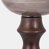 Glass, 24" Wooden Base Hurrican, Blush