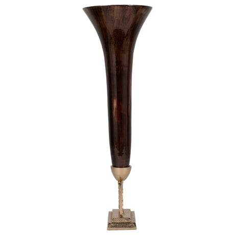 Glass, 26" Trumpet Vase, Bronze