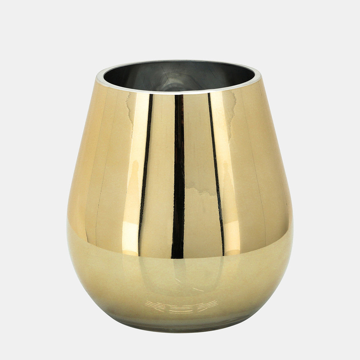 Glass 6"h Metallic Vase, Gold