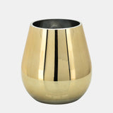 Glass 6"h Metallic Vase, Gold