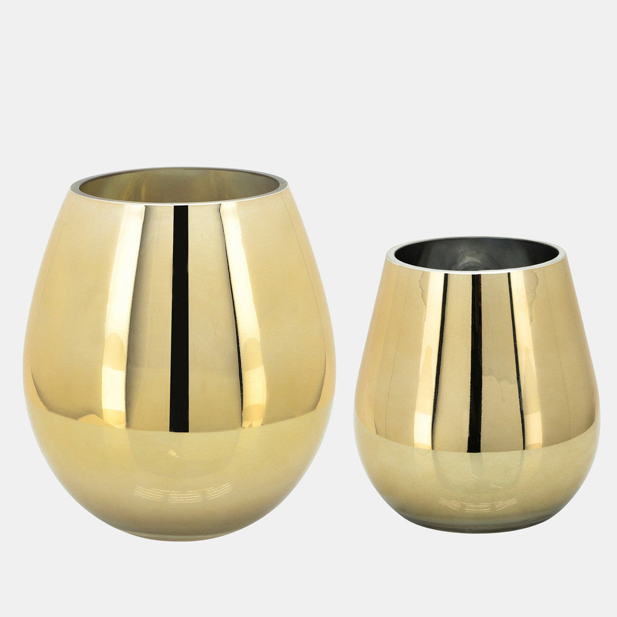 Glass 6"h Metallic Vase, Gold