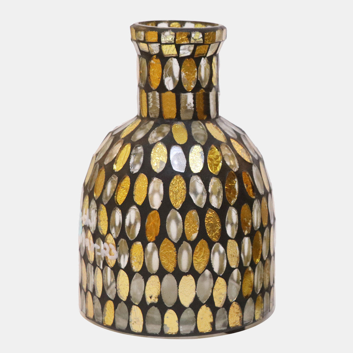 Glass, 6"h Mosaic Vase, Copper