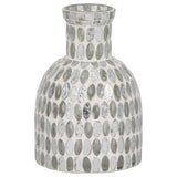 Glass, 6"h Mosaic Vase, White