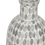 Glass, 6"h Mosaic Vase, White