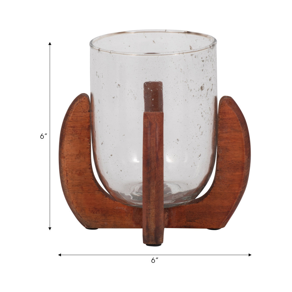 Glass, 7" Votive Holder W/ Base, Brown/clear