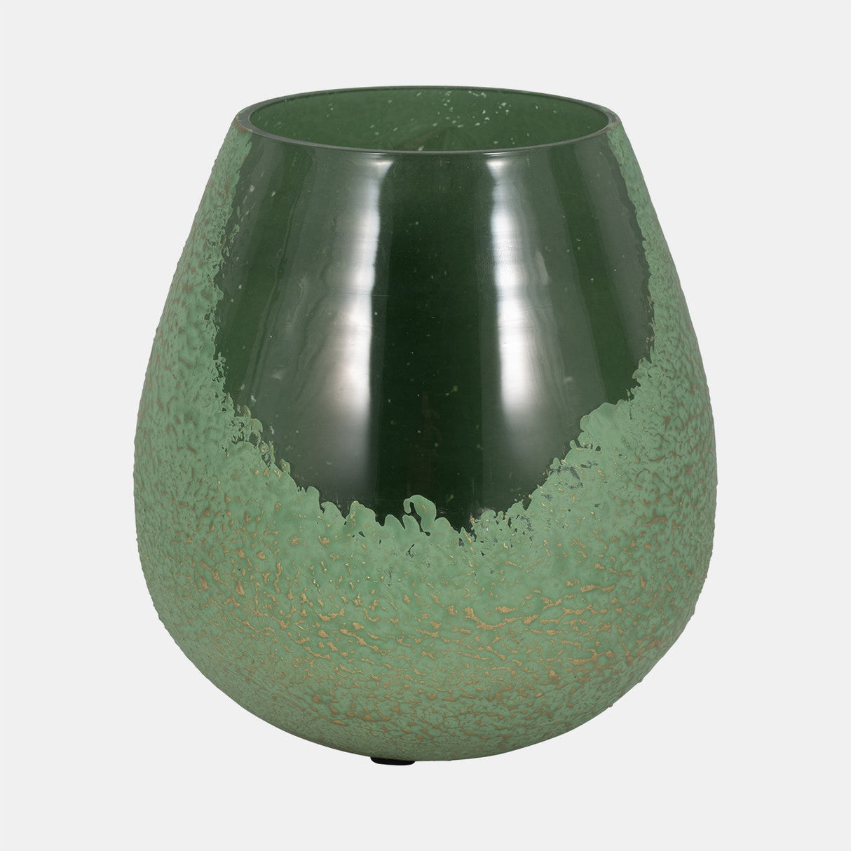 Glass, 8" Dipped Vase, Green