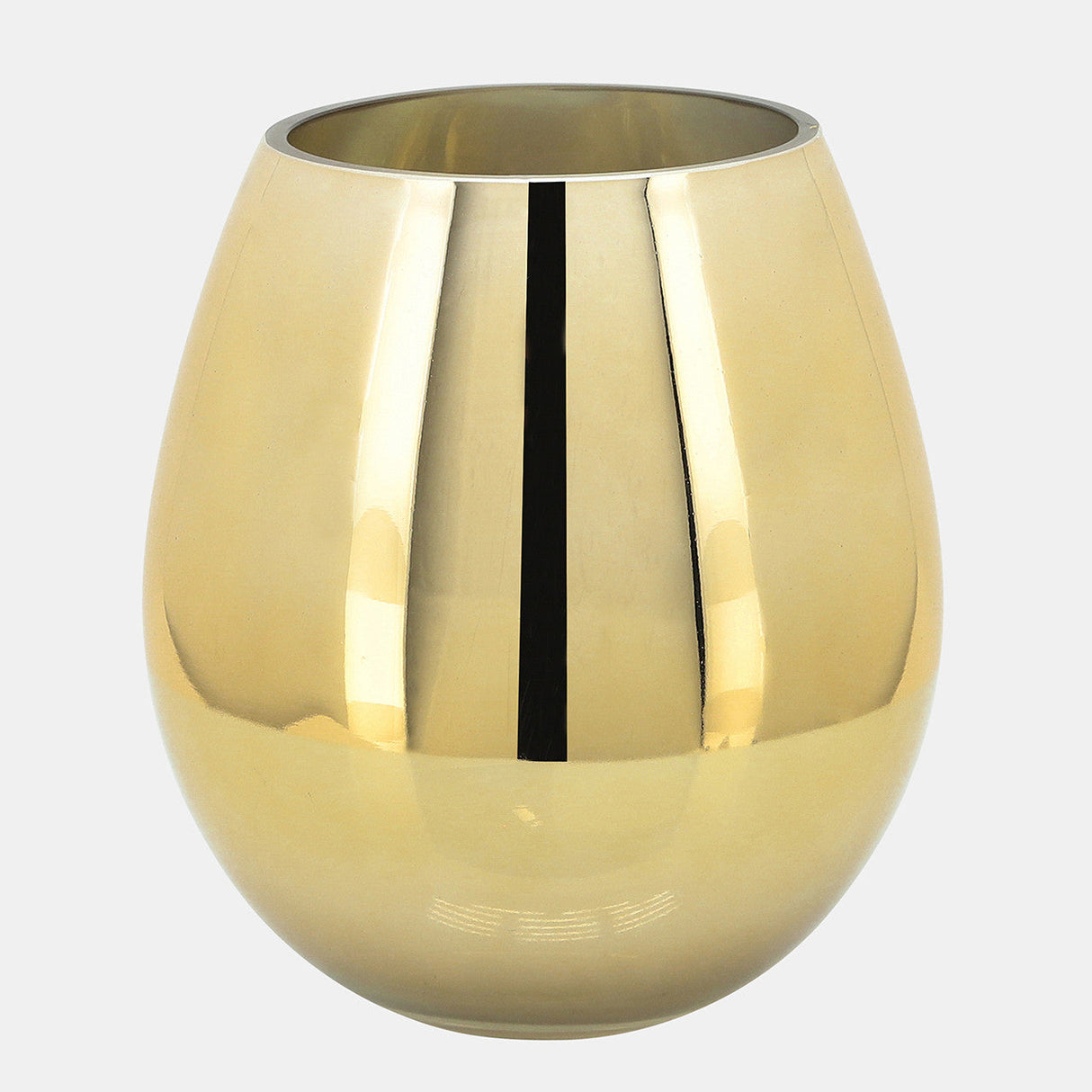 Glass 8"h Metallic Vase, Gold