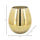 Glass 8"h Metallic Vase, Gold