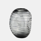 Glass, 8"h Pinched Vase, Smoke