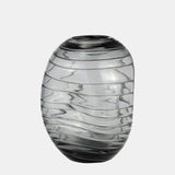 Glass, 8"h Pinched Vase, Smoke