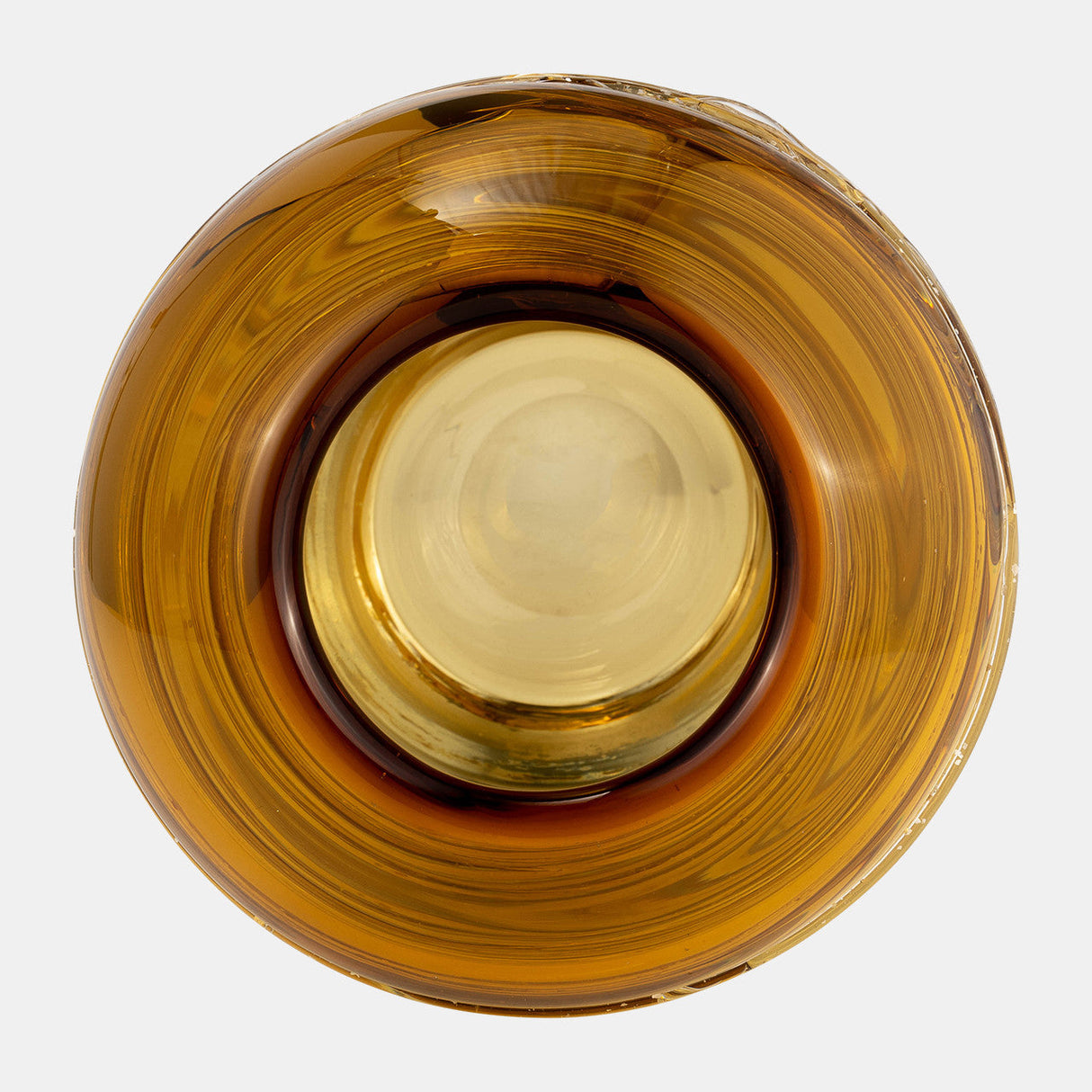 Glass, 9"h Veined Vase, Amber