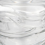 Glass, 9"h Veined Vase, Clear